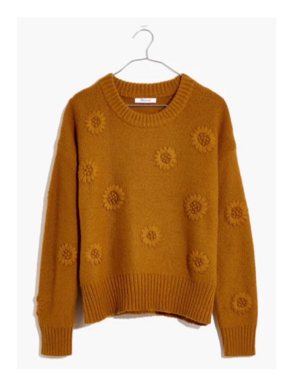 Madewell Floral Embroidered Pullover Sweater Wool/Alpaca Blend Size Medium